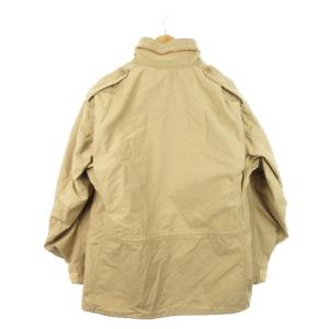 ALPHA INDUSTRIES ミリタリージャケット フィールドジャケット ジップアップ 比翼 フード収納 L ベージュ