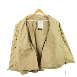 ALPHA INDUSTRIES ミリタリージャケット フィールドジャケット ジップアップ 比翼 フード収納 L ベージュ