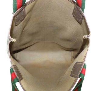 GUCCI オールドグッチ GGプラス トートバッグ ハンド PVC レザー シェリーライン ロゴ 総柄 茶色 ブラウン