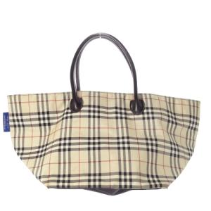 BURBERRY BLUE LABEL トートバッグ ハンドバッグ ナイロン ノバチェック 総柄 ベージュ