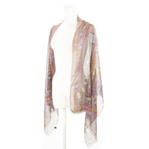ETRO ストール マフラー スカーフ 絹 シルク ペイズリー 総柄 紫 パープル