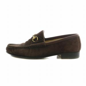GUCCI ローファー モカシン スエード ホースビット ゴールド金具 36 23cm 茶色 ブラウン 100 0255/1