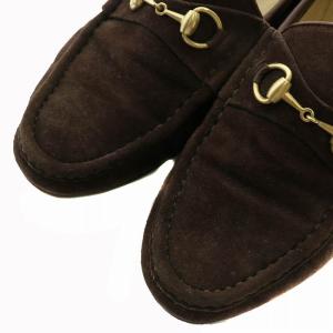 GUCCI ローファー モカシン スエード ホースビット ゴールド金具 36 23cm 茶色 ブラウン 100 0255/1
