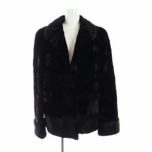 銀サガ 毛皮コート ミドル 長袖 シェアードミンクファー 総裏地 F 茶 ブラウン GY18 /MQ