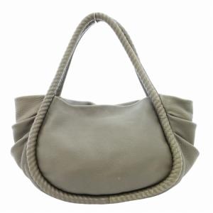 ハンドバッグ ワンショルダー 肩掛け ディアスキン 鹿革 シボ革 グレー YGWA99 YC418 /GV