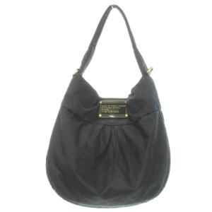 WORKWEAR ハンドバッグ トートバッグ ラウンド ナイロン 軽量 タック ロゴプレート 黒 ブラック