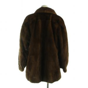 SAGA MINK 銀サガ メッサーラ MESSALA 毛皮コート ブラウンミンクファー ミドル 長袖 総裏地 大きいサイズ 13 LL 茶 ブラウン