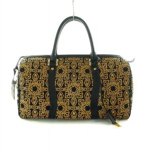 キナート Kinarto ボストンバッグ ハンドバッグ レザー 総柄 パドロック アラベスク柄 南京錠