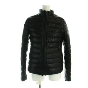 レザー ダウンジャケット スカル M ブラック