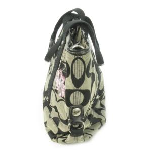COACH ハンドバッグ ショルダーバッグ 2way キャンバス シグネチャー 花 ロゴチャーム 黒 ブラック /AO9