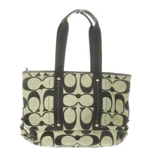 COACH ハンドバッグ ショルダーバッグ 2way キャンバス シグネチャー 花 ロゴチャーム 黒 ブラック /AO9