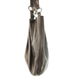 BALLY ハンドバッグ レザー ツヤ感 ロゴ ギャザー 茶 ブラウン /CK16 GY18