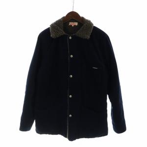 ボアジャケット コーデュロイ 細畝 ロゴボタン 長袖 2 M 紺 ネイビー GY18 /MQ