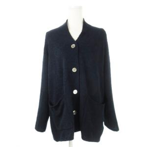 ヨウジヤマモト YOHJI YAMAMOTO モールニットカーディガン Vネック 長袖 ミドル 軽量 シェルボタン