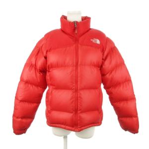 ダウンジャケット スタンドカラー ジップアップ ロゴ刺繍 アウトドア M 赤 レッド /MN10 GY18