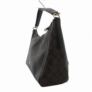 COACH ワンショルダー ハンドバッグ PVC レザー シグネチャー ロゴ 茶 ブラウン F34899 /FF GY18