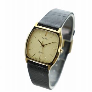 SEIKO ジャンク品 ドルチェ Dolce 腕時計 ウォッチ クォーツ スクエア レザーベルト ゴールド色 7741-5100