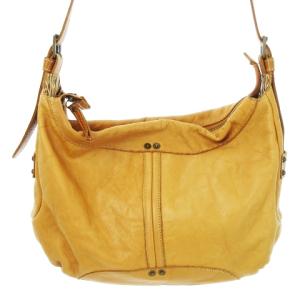 ショルダーバッグ ホーボーバッグ レザー 本革 リベット カジュアル 茶 ブラウン キャメル /CK7