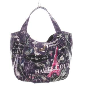 ハンドバッグ トートバッグ エナメル 総柄 紫 パープル /AH10 GY18