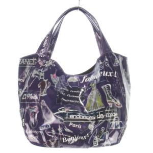 Think Bee ハンドバッグ トートバッグ エナメル 総柄 紫 パープル /AH10 GY18