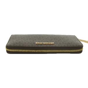 MICHAEL KORS 長財布 ウォレット PVC ロゴ金具 ラウンドファスナー 茶 ブラウン 35F8GTVE9B