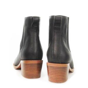 FREAK'S STORE サイドゴアチャンキーヒールブーツ ショートブーツ レザー ウッド調ヒール 36 22.5cm?23.0cm