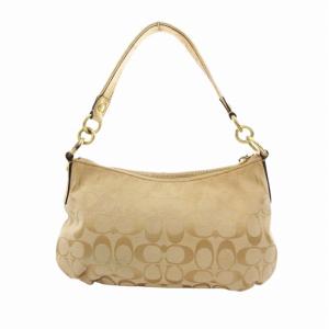 COACH ポピーグラフィティ 2WAY ショルダーバッグ ハンド シグネチャー キャンバス ベージュ ゴールドカラー