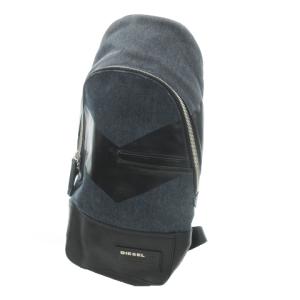 ボディバッグ ショルダーバッグ 切替 レザー デニム 裏地総柄 グレー