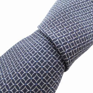 ネクタイ カジュアル 総柄 絹 シルク 紺 ネイビー