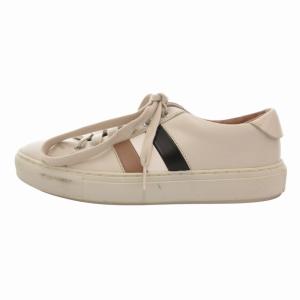 HUGO BOSS レザースニーカー シューズ ローカット 革 ロゴ ストライプ 36 23.0cm 白 ホワイト 50474077