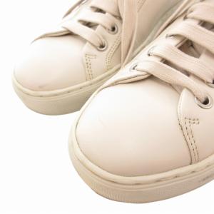 HUGO BOSS レザースニーカー シューズ ローカット 革 ロゴ ストライプ 36 23.0cm 白 ホワイト 50474077