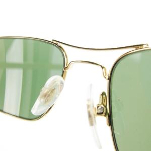 Ray-Ban サングラス アイウエア スクエア ゴールドフレーム ロゴ ケース付き グレー 緑 グリーン RB8018