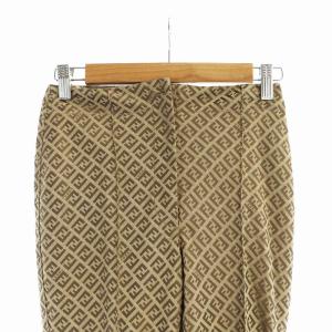 FENDI フレアパンツ ズッカ柄 38 ブラウン