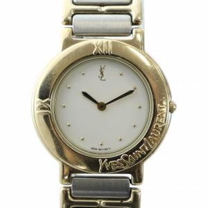 腕時計 ウォッチ クォーツ 白文字盤 ロゴ ゴールド色 シルバー色 4620-E60957Y GY18