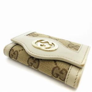 GUCCI 282432 キーケース 6連 GGキャンバス レザー インターロッキング ベージュ /TZ