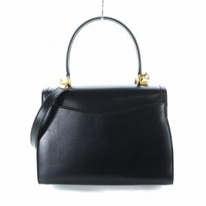 BALLY 2WAY バッグ ワンハンドル ハンド ショルダー ロゴ レザー ターンロック ゴールド金具 黒 ブラック