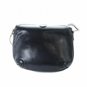 CELINE ショルダーバッグ レザー ロゴ マカダム ゴールド金具 黒 ブラック GY18 /MQ