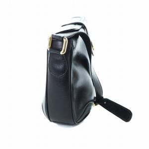 CELINE ショルダーバッグ レザー ロゴ マカダム ゴールド金具 黒 ブラック GY18 /MQ