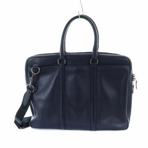 COACH ビジネスバッグ ショルダーバッグ ブリーフケース 2WAY レザー ロゴ 紺 ネイビー GY18 /MQ