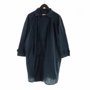 スプリングコート ロング 長袖 紺 ダブル ネイビー GY18 /MQ