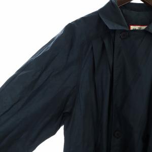HERNO スプリングコート ロング 長袖 紺 ダブル ネイビー GY18 /MQ