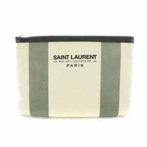 クラッチバッグ セカンドバッグ キャンバス レザー ロゴ 緑 グリーン 黄 イエロー GY18 /MQ