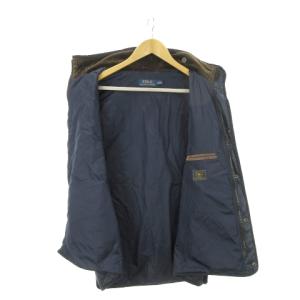 POLO RALPH LAUREN 中綿ベスト スタンドカラー ジップアップ スロートラッチ L 青 ブルー
