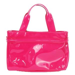 ARMANI JEANS ハンドバッグ エナメル ロゴ エンボス 刻印 チャーム付き ビジュー PVC ピンク /CK3 GY18