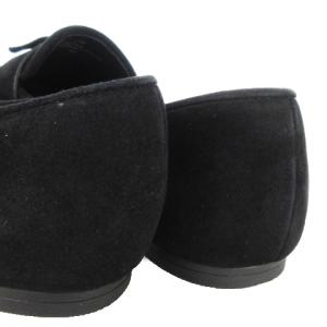 COLE HAAN ローファー パンプス スエード ヨーク ボウ 内側ファー リボン 6.5 23.5 黒 ブラック W30342