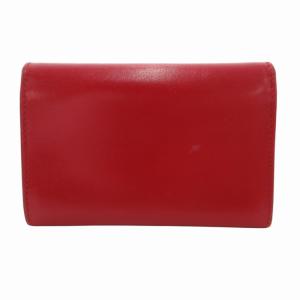 PRADA 二つ折り財布 ミニウォレット レザー 革 型押しロゴ 赤 レッド