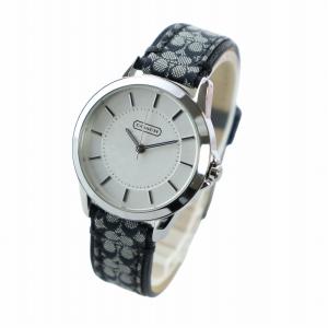 COACH 腕時計 ウォッチ クォーツ シグネチャー ロゴ 白文字盤 シルバー色 黒 ブラック CA.13.7.14.0614 GY18