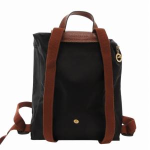 Longchamp ル プリアージュ リュックサック デイバック ナイロン レザー ロゴ 折りたたみ可 黒 ブラック