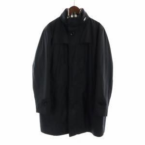 スタンドカラーコート ノバチェック ライナー付 L ブラック