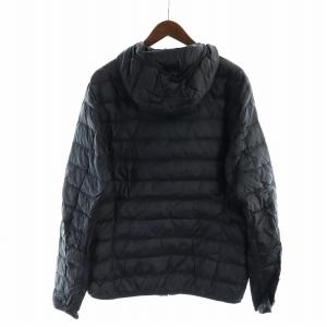 EMPORIO ARMANI ダウンジャケット フード ロゴ ジップアップ 長袖 ロゴ XL 黒 ブラック 8NPB02-PN29Z